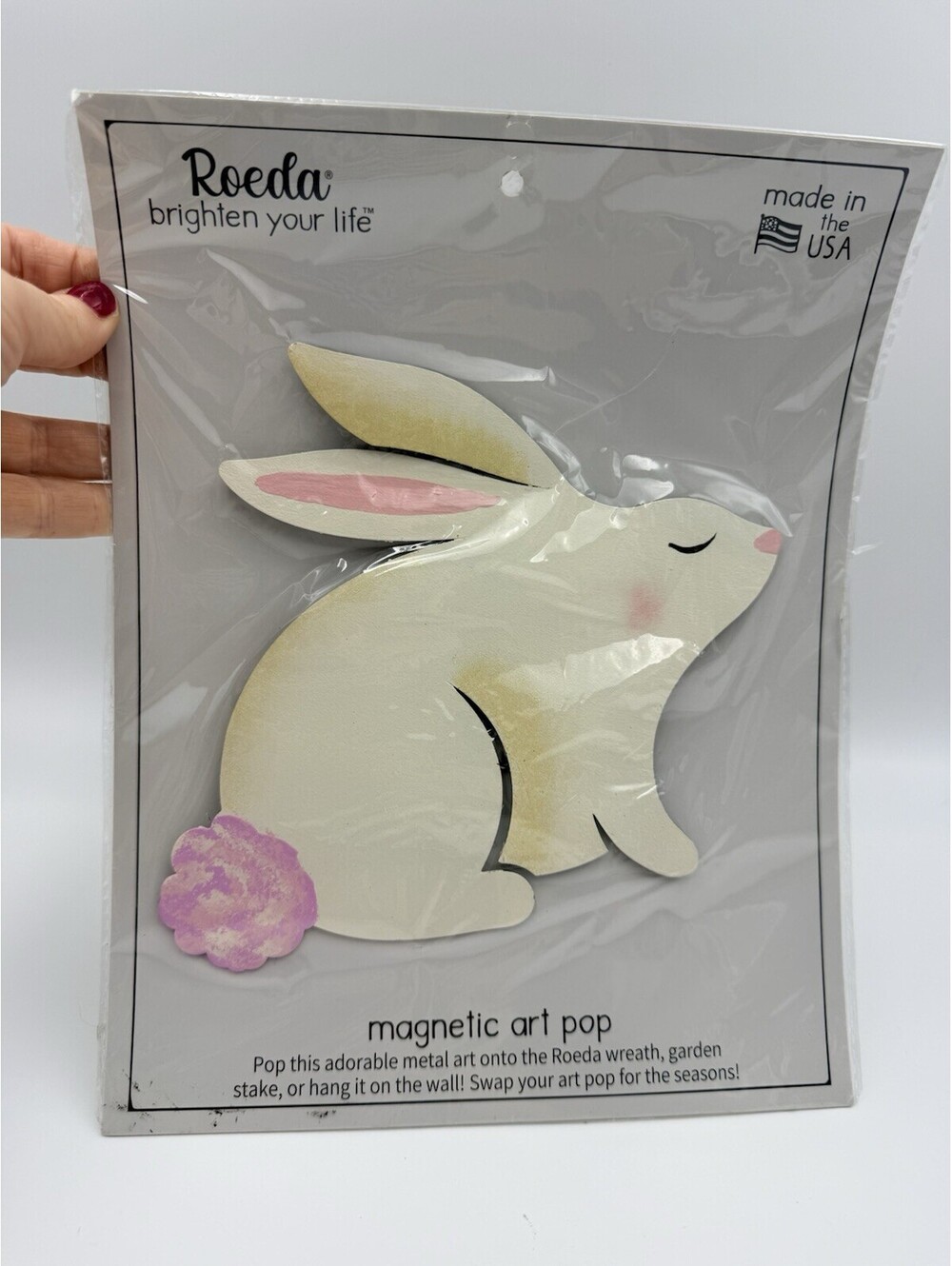 Roeda Brighten Your Life Metal Art Magnets Bunny Rabbit Made USA Sealed New